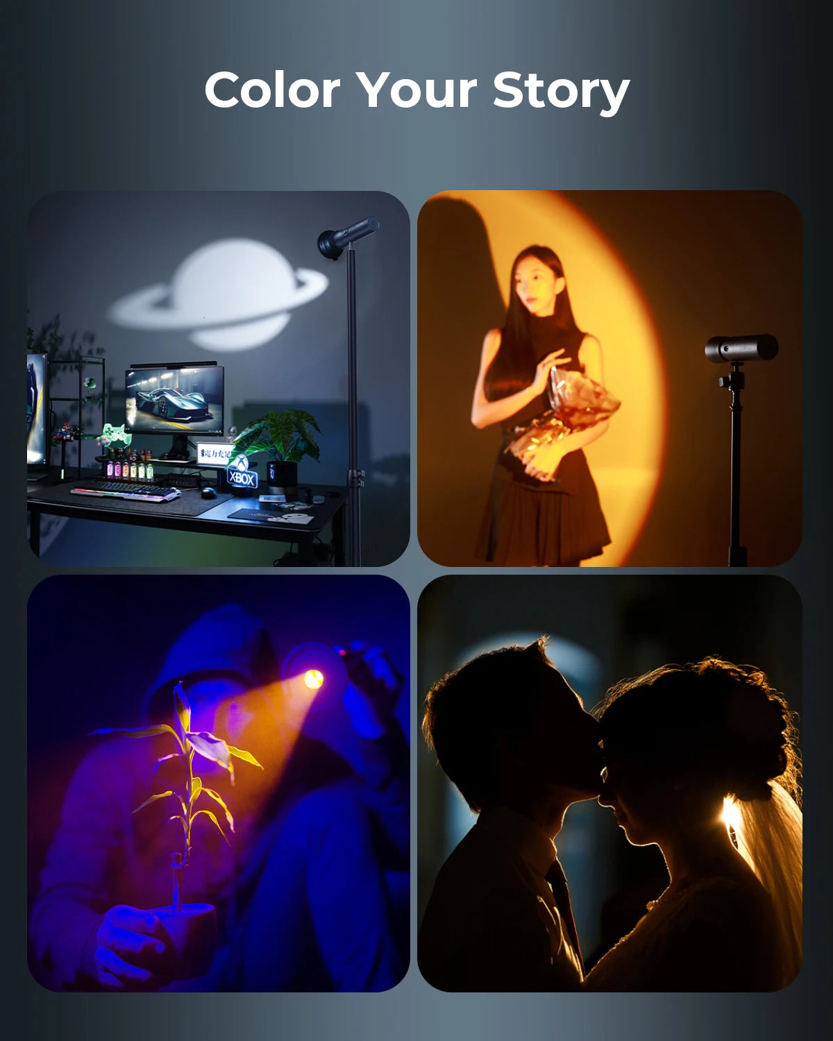 SmallRig Portable Focusable RF 10C LED Video Light 4 Colors Mini spotlight 10W CRI 96 TLCI 98 for Weddings Live Streaming Video