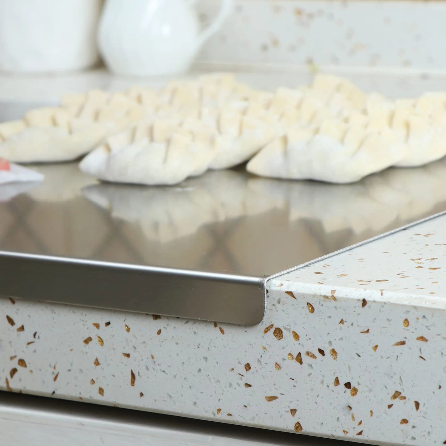 Non-Slip Stainless Steel Cutting Board Countertop Cutting Board Cooking Utility Gadgets for Vegetables Dough Pastry Fruits Meat
