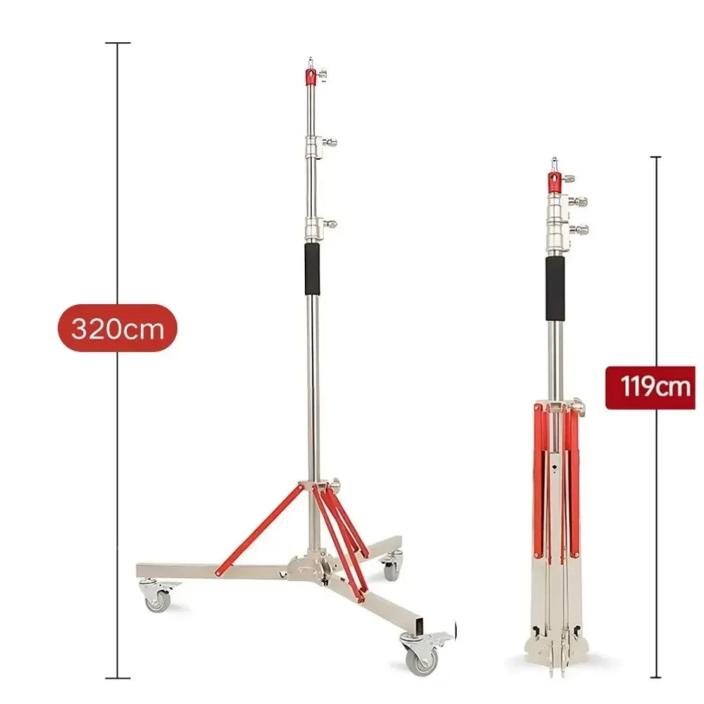 SH Extendable Tripod 190cm With 1/4 Screw&Wheels Bluetooth Remote For DSLR Camera Smartphone Fill Light Microphone Tripod