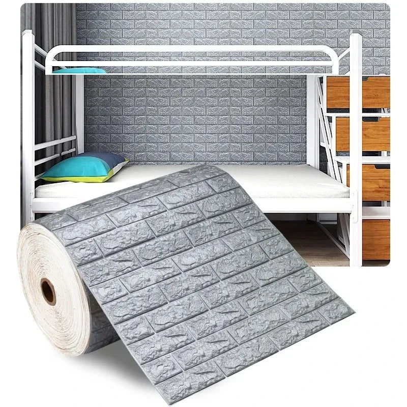 70cmx10m Self-adhesive Wallpaper Decoration Antique Foam Brick Wallpaper Living Room Bedroom Waterproof 3D Wall Sticker