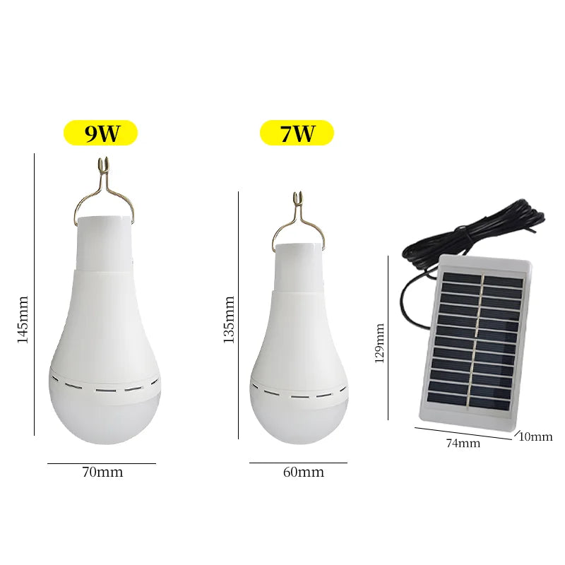 Solar Lights Waterproof USB Charged Hanging Emergency Sunlights Powered Lamps Outdoor Indoor House LED Solar Lamp Bulb Lights