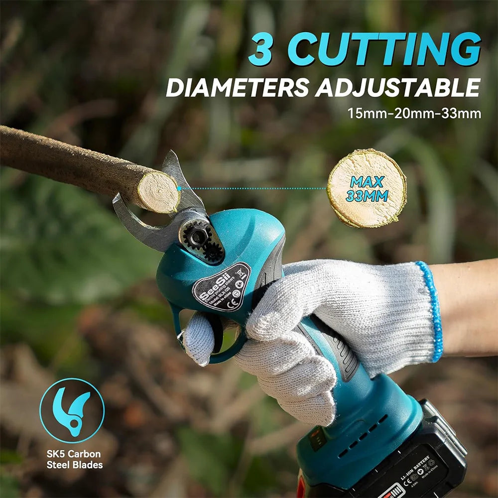 Seesii 3-in-1 Brushless Telescoping Pole High Branch Scissors Electric Chainsaw Garden Pruning Tools For Makita 18V Battery Pin