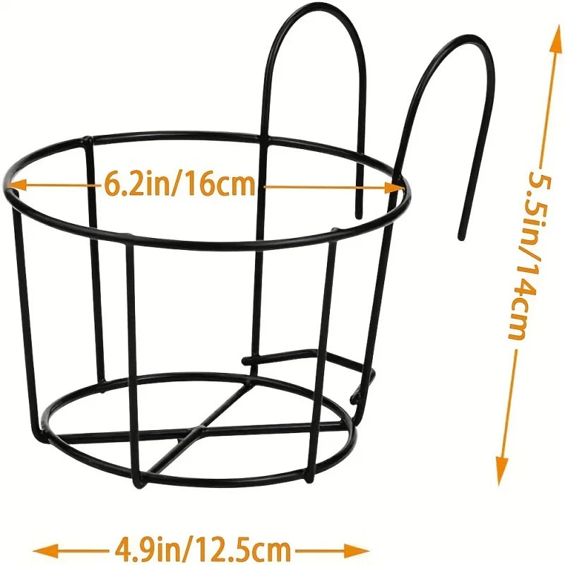 4pcs Stylish Round Metal Hanging Planters - Perfect for Balcony, Garden & Indoor Decor!