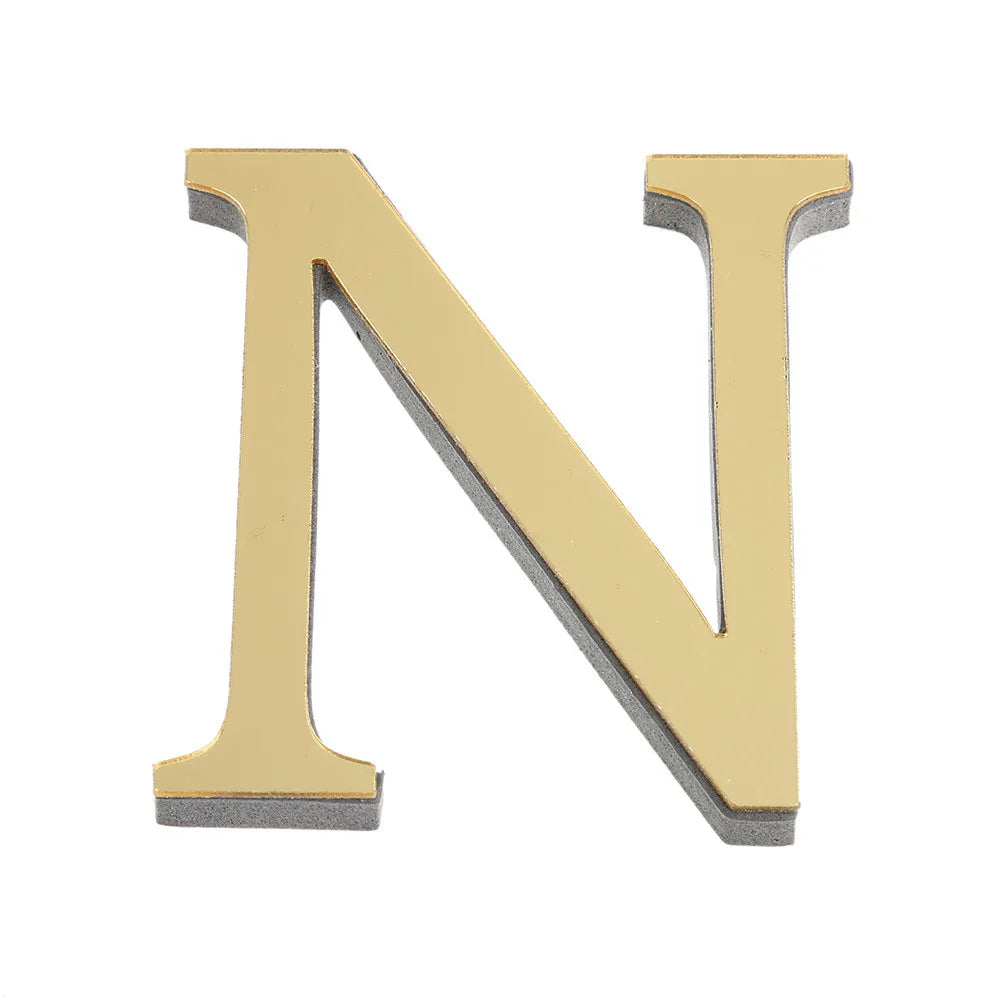 10CM 26 English Letters Wall Sticker 3D Mirror Acrylic Gold Wall Sticker Decals Self-Adhesive Home Party Decor Wall Art Mural
