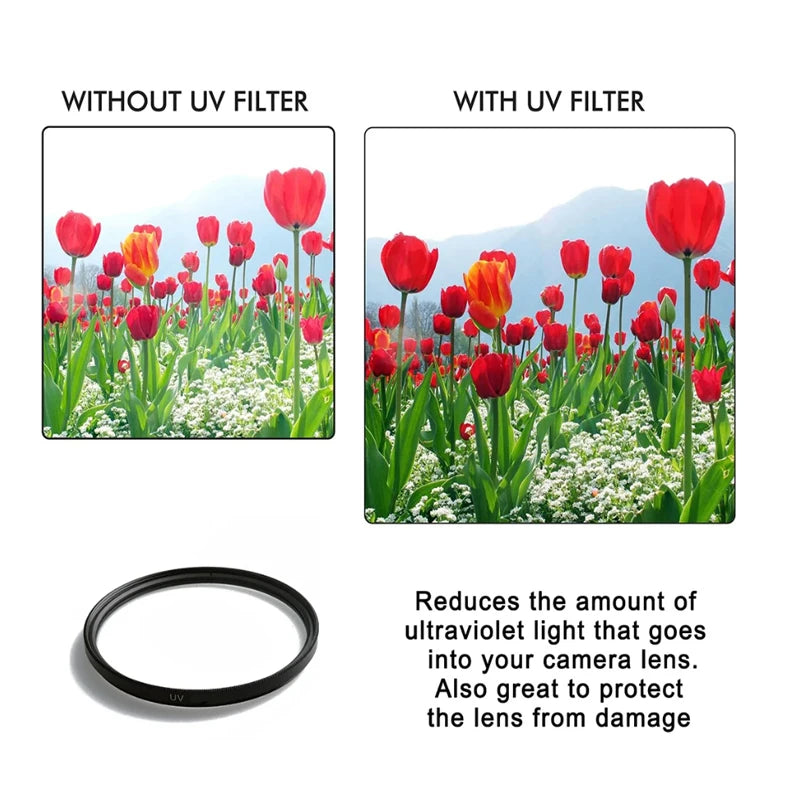 Lightdow UV+CPL+FLD+AND 2 4 8 Camera Lens Filter 6 in 1 Kits 49-82mm Kit for Cannon Nikon Sony Camera Lens USA ES Free Shipping