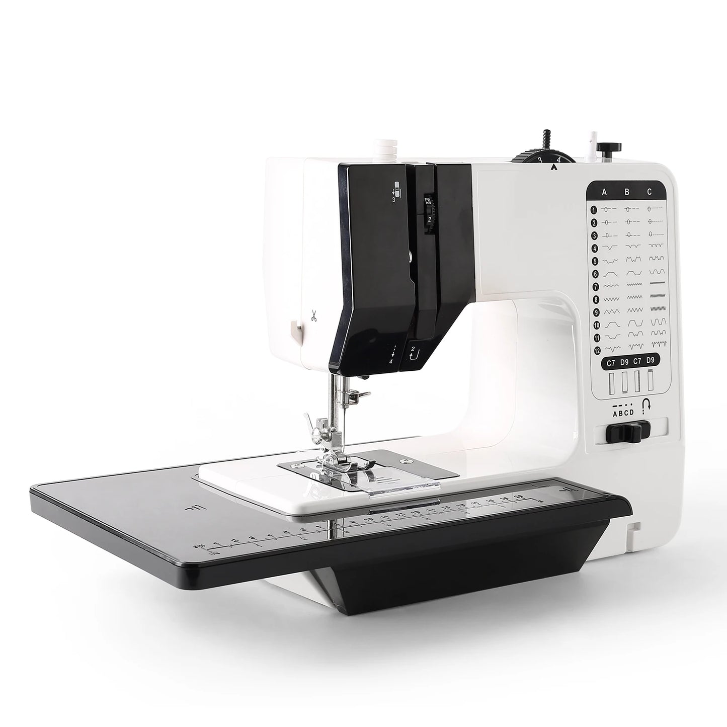 12 Stitches Mini Electric Sewing Machine with Sewing Table and 113PCS Sewing Kit Multifunctional base design