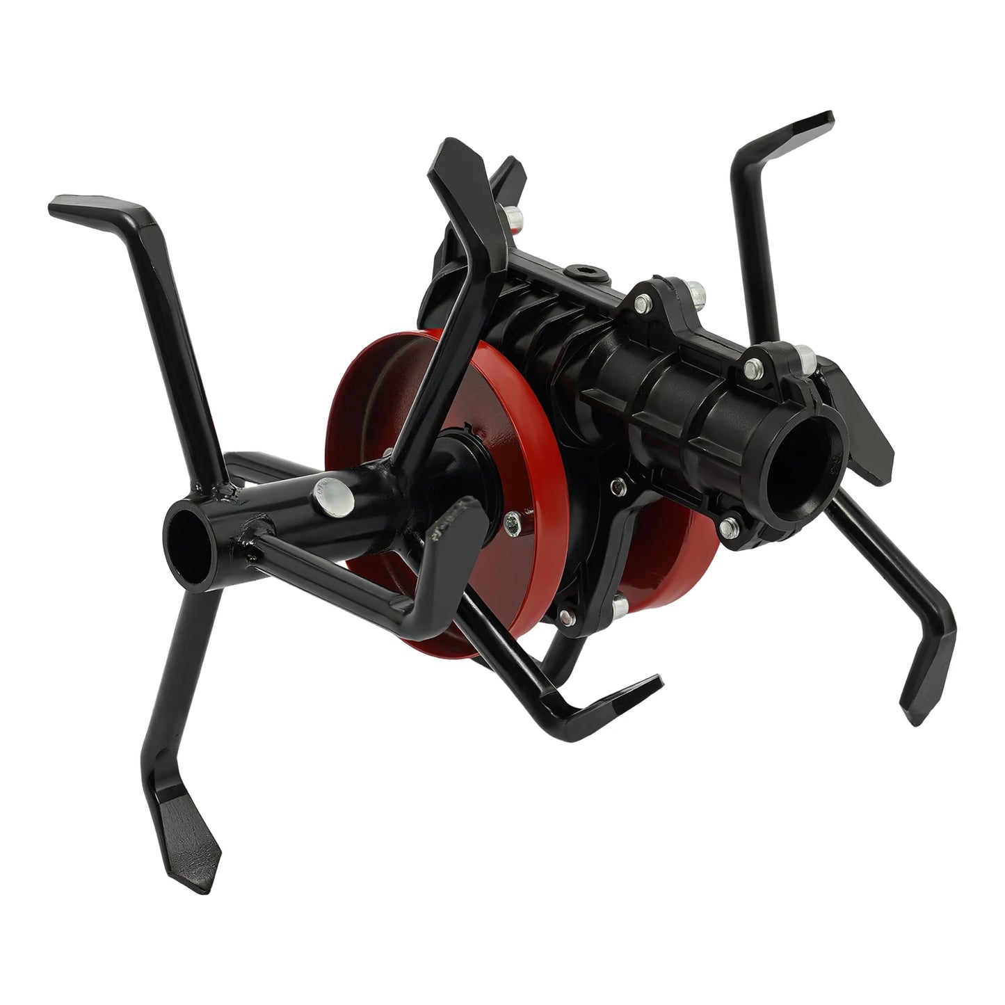 6-Claw Cultivator Wheel 26x9, Aluminum+45# Steel Garden Wheel for Loose Soil & Mowing Grass Spray Painting Black