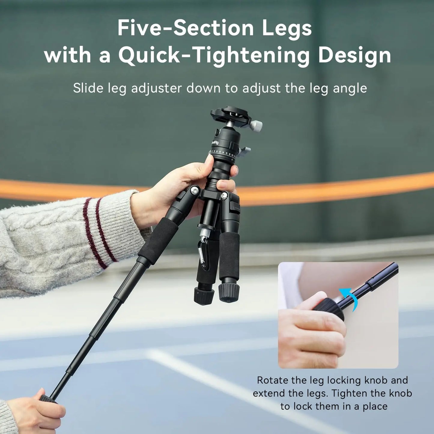SmallRig Aluminum Mini Tripod VT-20 Load 6kg with Quick Release Plate Max Height 52cm for DSLRs, Mirrorless Cameras, Smartphones