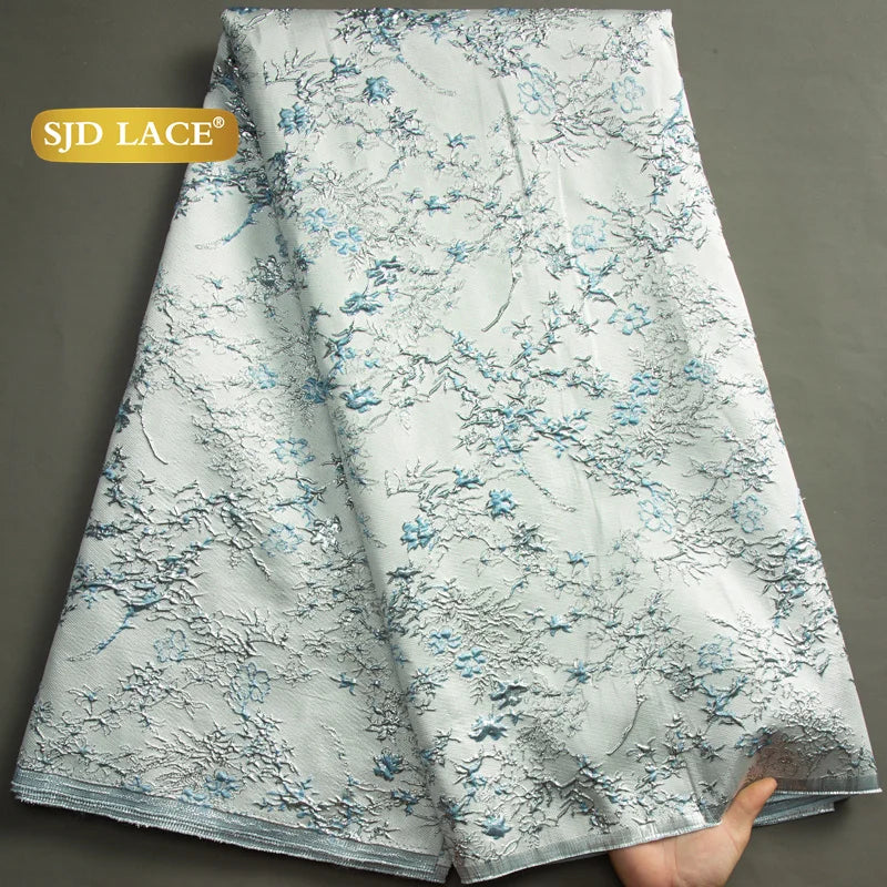 SJD LACE African Lace Fabric 2026 High Quality French Gild Brocade Jacquard Lace Fabric For Women Wedding Party Dresses Sew 3464