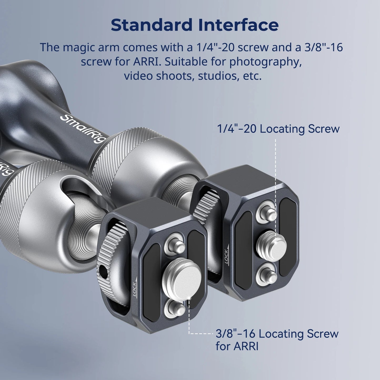 SmallRig Rosette Magic Arm (7") with ARRI Locating Screw and 1/4"-20 screw, Load 3.5kg, Aluminum Alloy for Monitors, Lights 4899