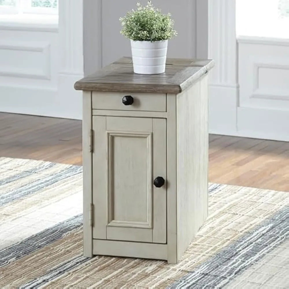Ashley Furniture Signature Design-Bolanburg Chairside Chair Side End Table, 14"W x 24"D x 23"H, Whitewash