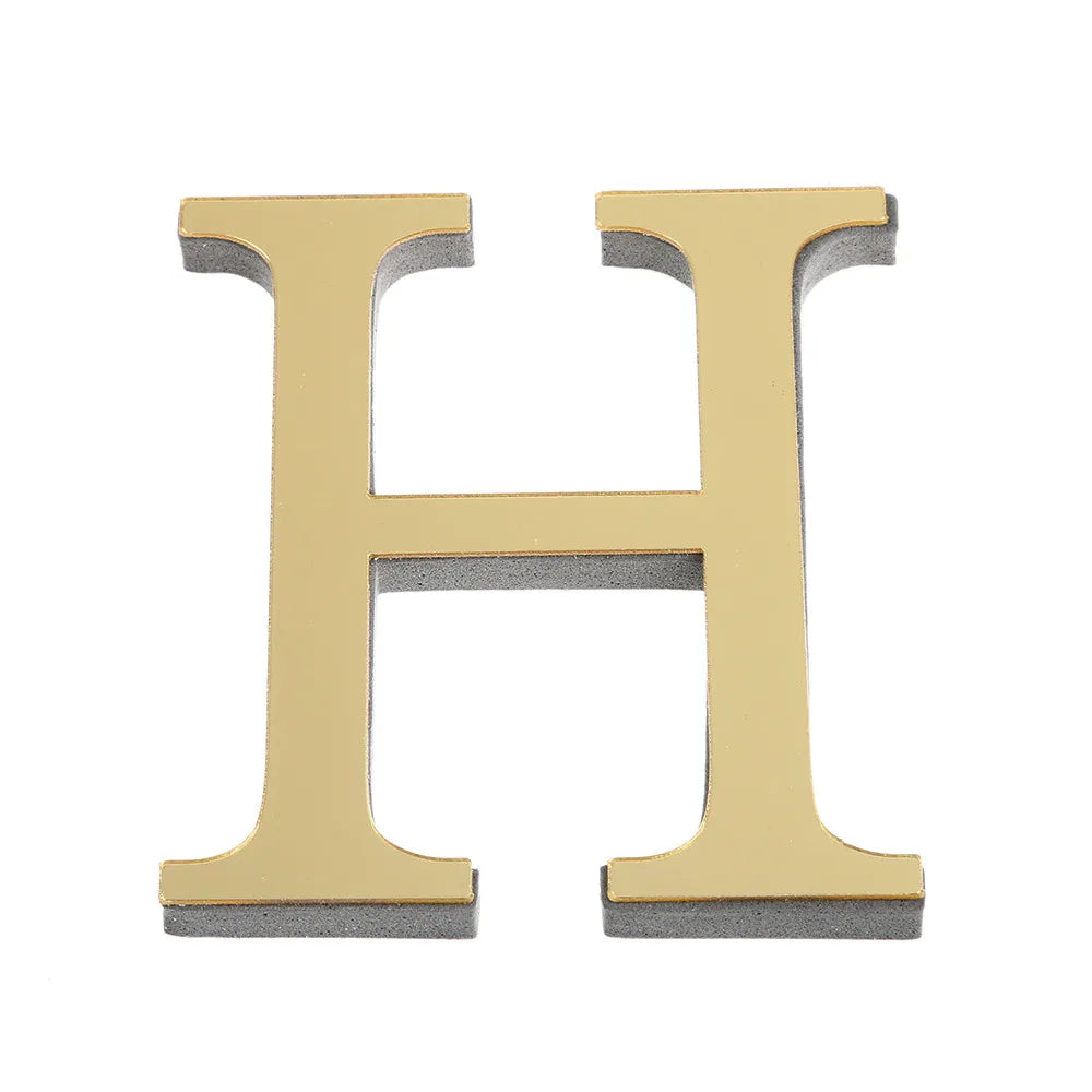 10CM 26 English Letters Wall Sticker 3D Mirror Acrylic Gold Wall Sticker Decals Self-Adhesive Home Party Decor Wall Art Mural