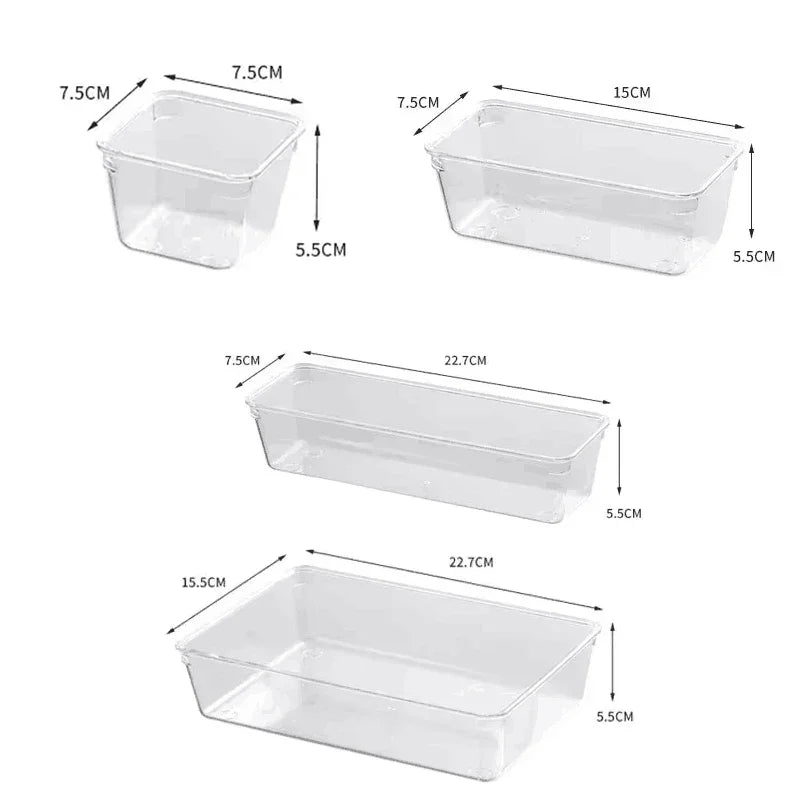 Transparent Box Storage Organizer Desk Plastic Storage Box Container Drawer Organizer Table Jewelry Box Makeup Organizer Boxes