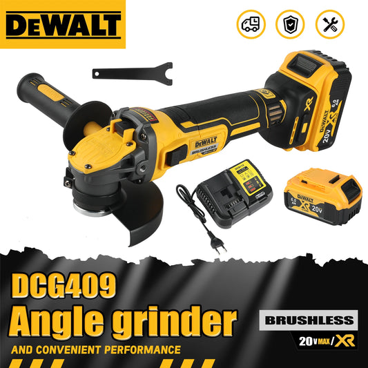 DEWALT DCG409 20V brushless 125mm flat head angle grinder,tool form gives freedom.Perfect for various cutting and grinding tasks