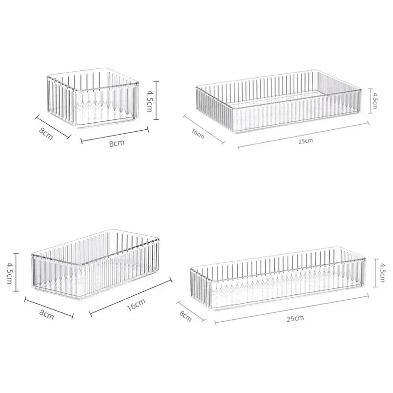 Transparent Box Storage Organizer Desk Plastic Storage Box Container Drawer Organizer Table Jewelry Box Makeup Organizer Boxes