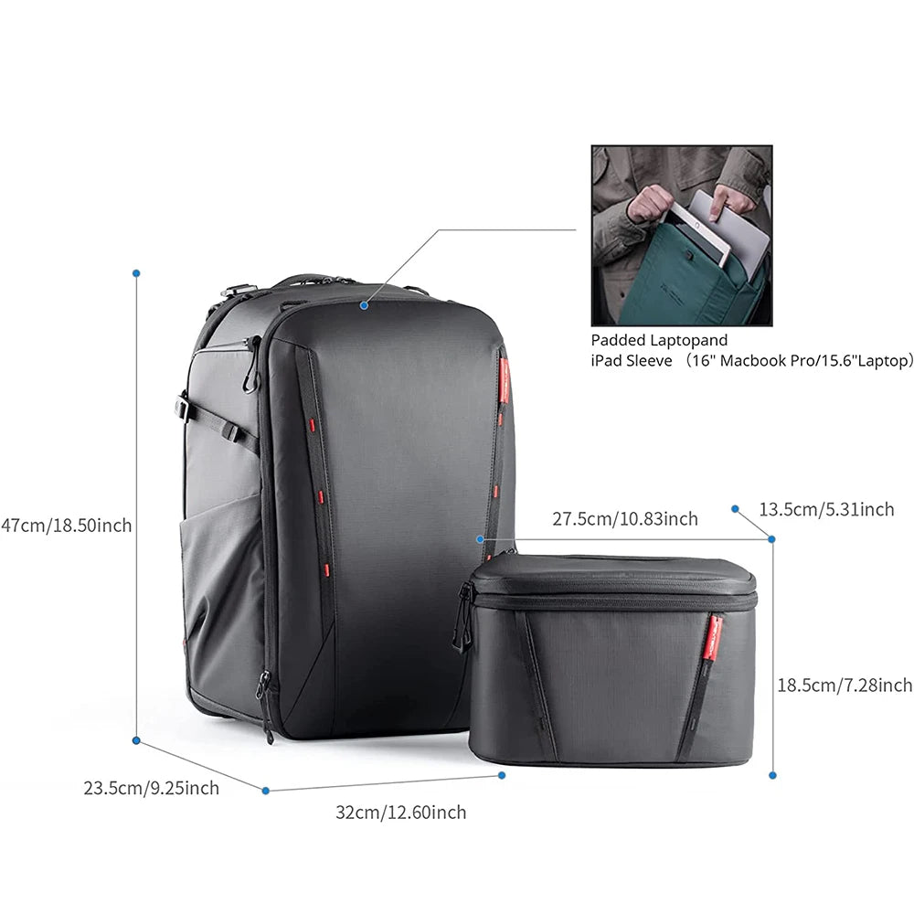PGYTECH OneMo 2 Camera Backpack with Shoulder Bag For 16“ Laptop For Photographers Waterproof Backpack For Canon Fuji Camera