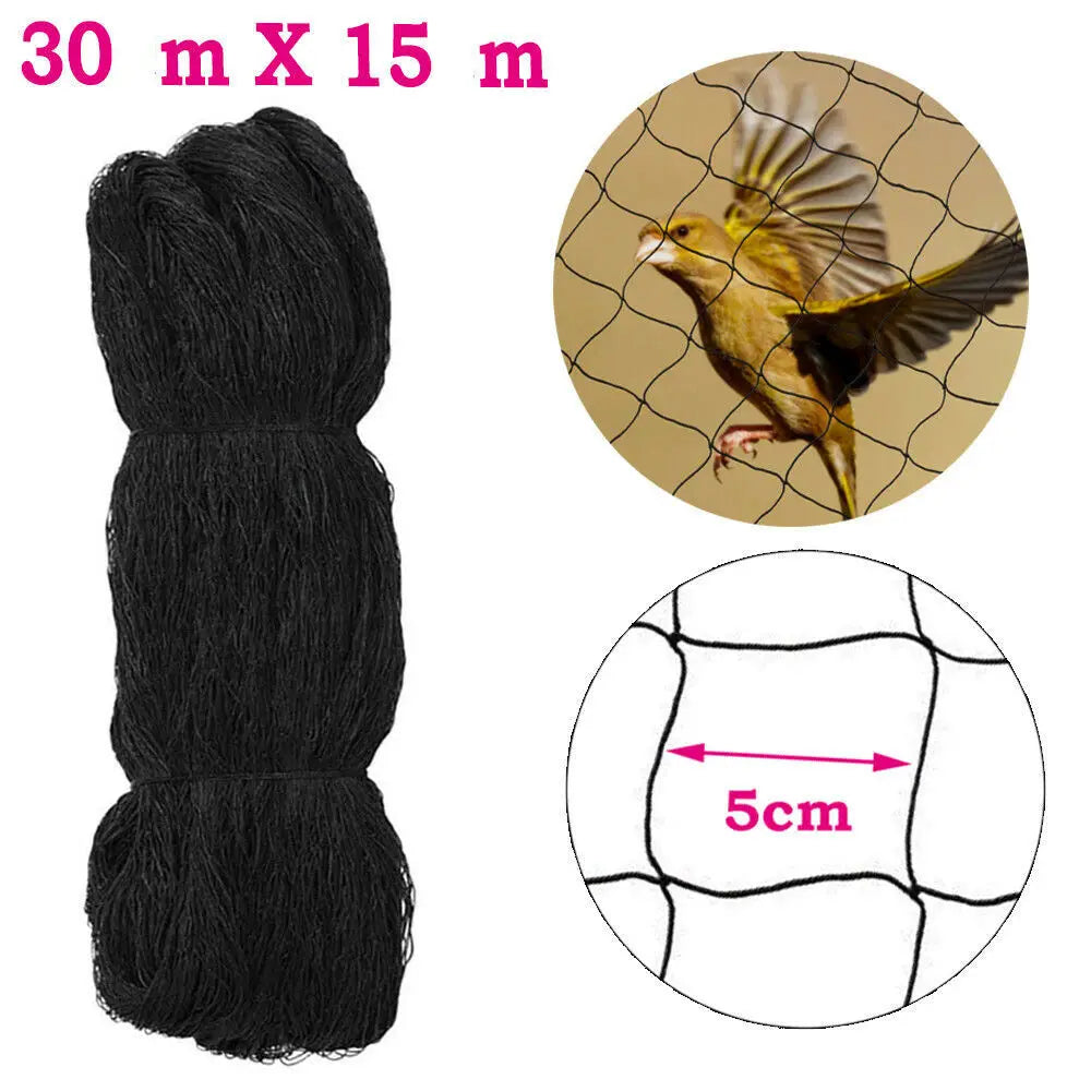 30 x 15m Bird Netting Heavy Duty Nylon Mesh Garden Netting Protect Fruit Trees, Plants and Vegetables, Bird Netting