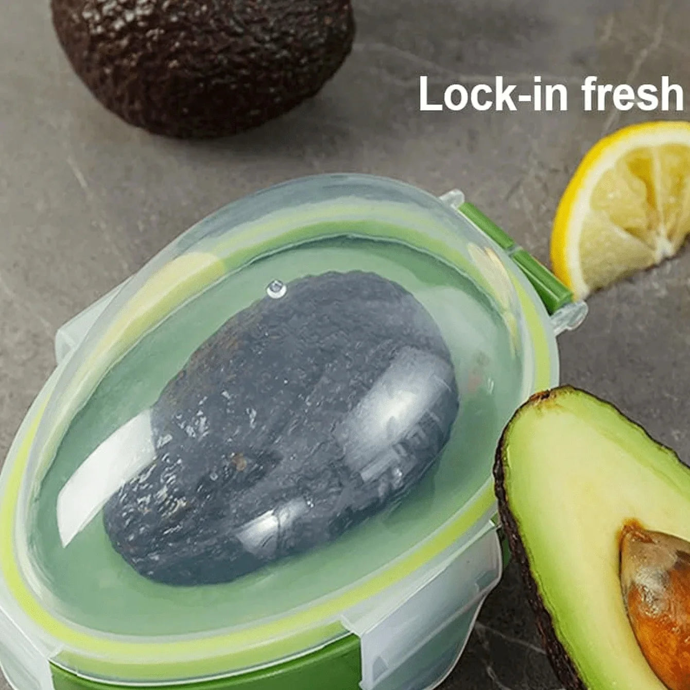 Avocado Storage Box Reusable Crisper Fruit  Slicer Saver Space Saving Keeper Container for Food Fresh Keeping Kitchen Fridge Too