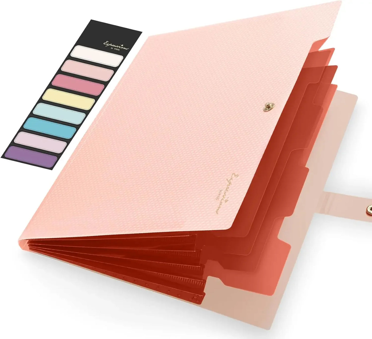 Expandable File Folder, Letter Size Organ Organizer, 5 File Pockets, Portable Organizer for School Office Supplies