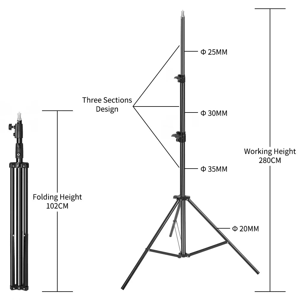 SH Extendable Tripod 190cm With 1/4 Screw&Wheels Bluetooth Remote For DSLR Camera Smartphone Fill Light Microphone Tripod