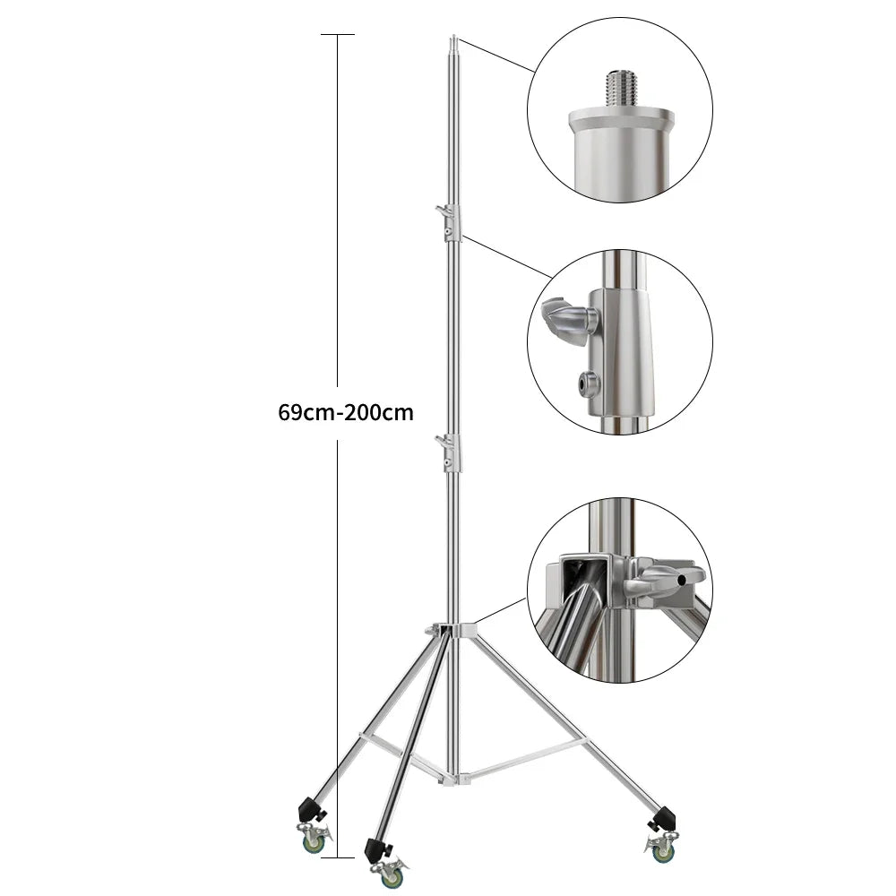 Super Stable Stainless Steel Big Tripod 2.8M Foldable Lighting Stand Tripod Photography For Fill Spot Light Softbox Photo Studio