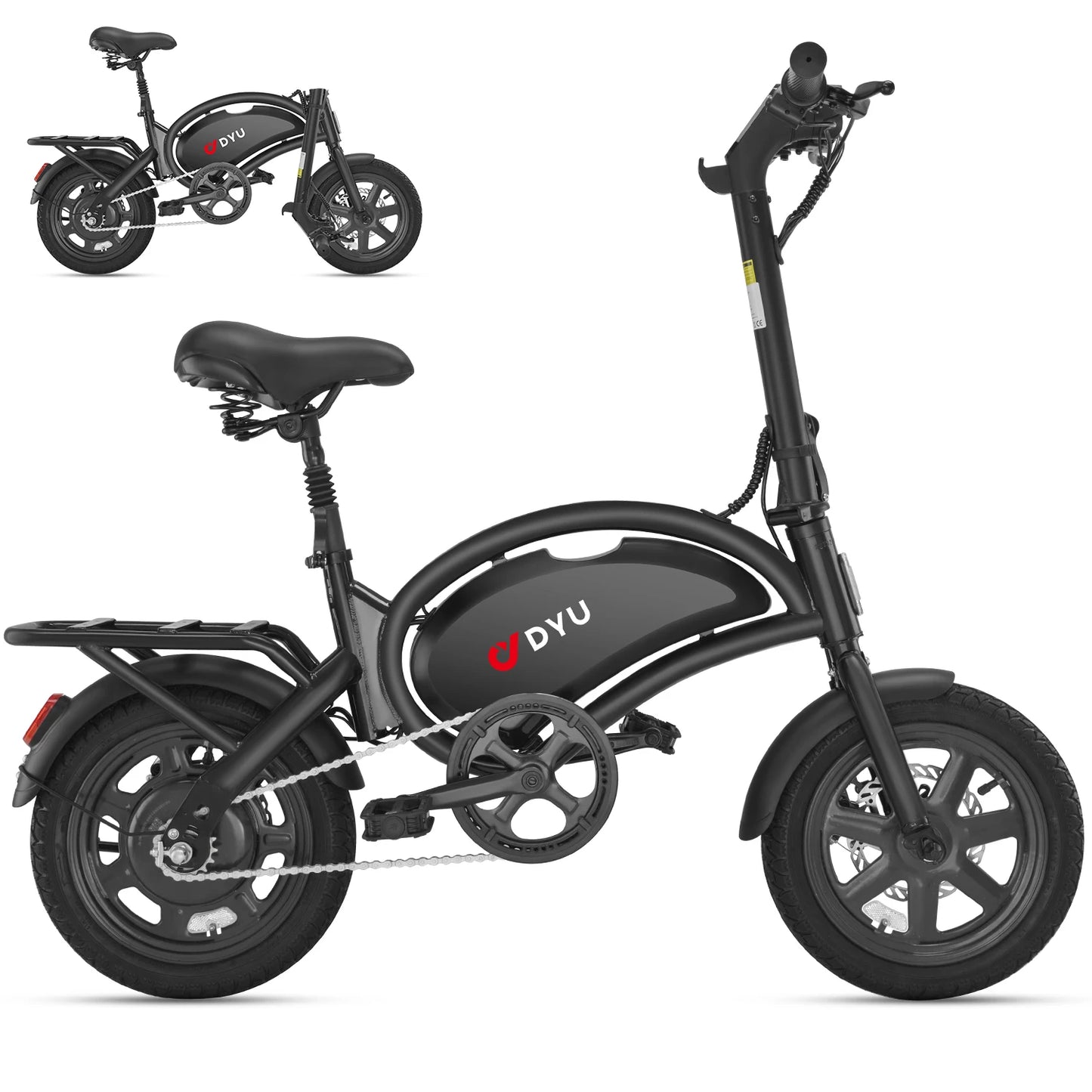 DYU D3F Electric Bicycle Peak 500W Motor 36V7.8AH Lithium Battery Electric Bike,20mph city E-bike UL2849