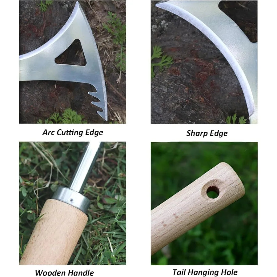Manual Stainless Steel Weed Puller Tool with Triangle Shape for Efficient Lawn Care Vegetable Garden Maintenance and Farm Plant
