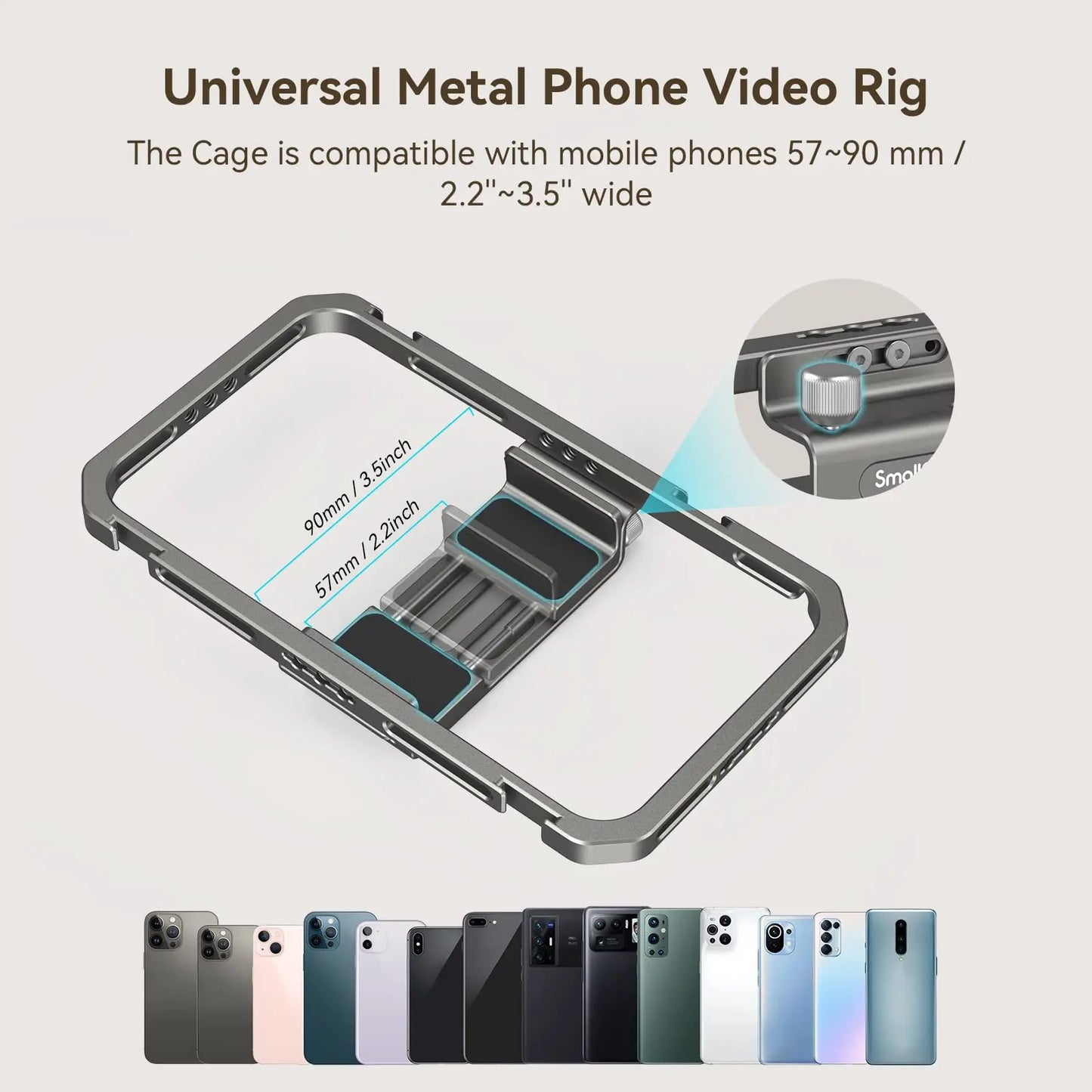 SmallRig Universal Phone Cage Smartphone Video Rig Kit with Handles, Handheld Filmmaking Vlogging Case for iPhone 17 Pro/Pro Max