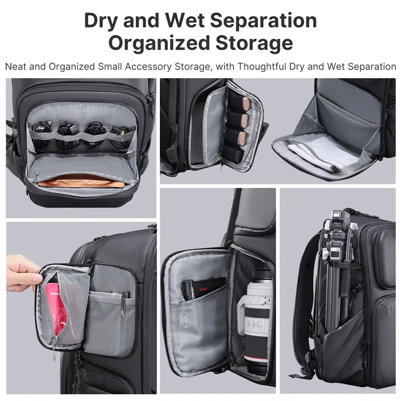 Ulanzi BP10 Hardshell Camera Backpack 35L Travel Large Capacity Storage Splash-proof Photography Bag Camera Shoulders Bag
