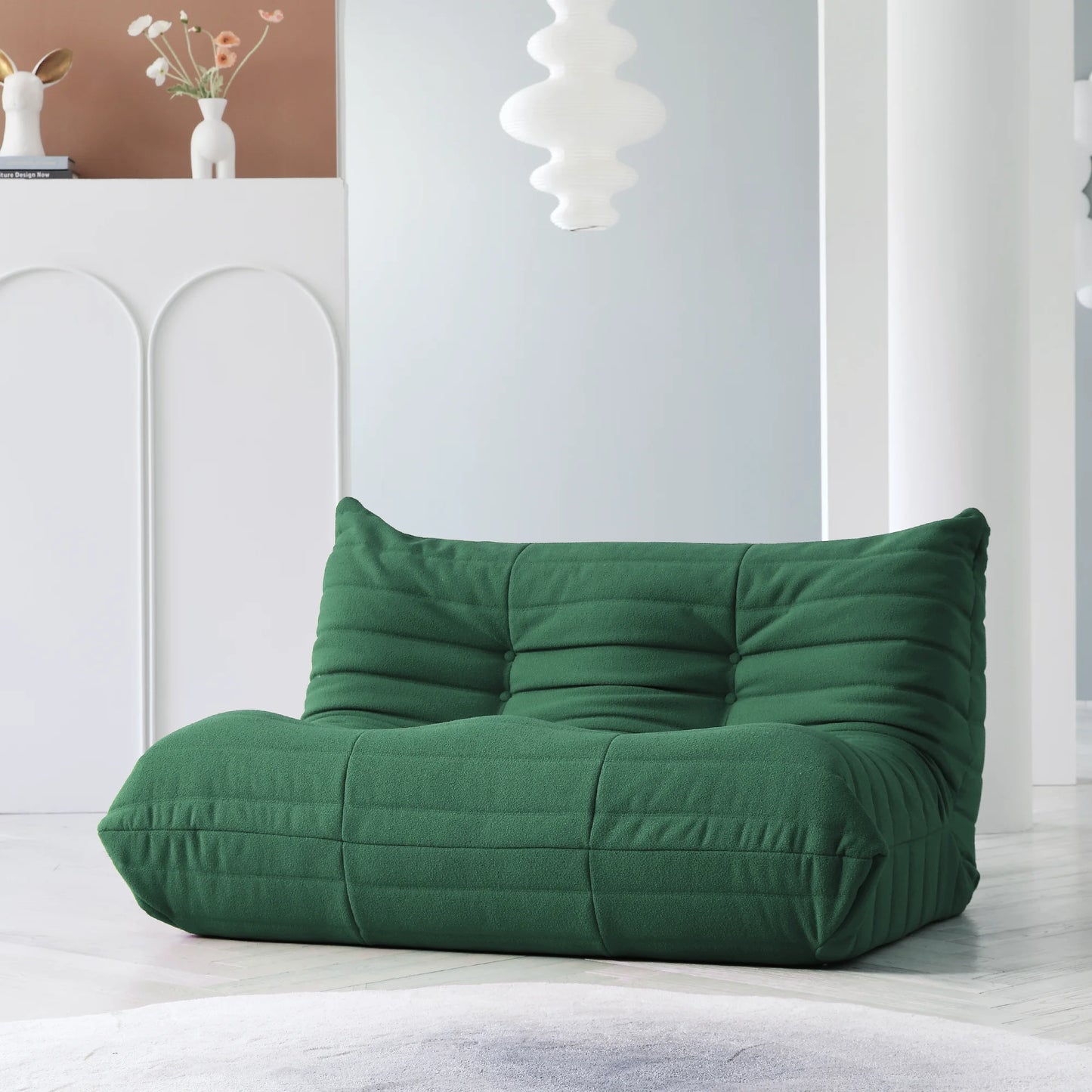 Teddy Fabric Bean Bag Sofas Comfy Lazy Floor Sofa Couch Soft Lounge Chairs Foam-Filled Accent Chair for Living Room Bedroom