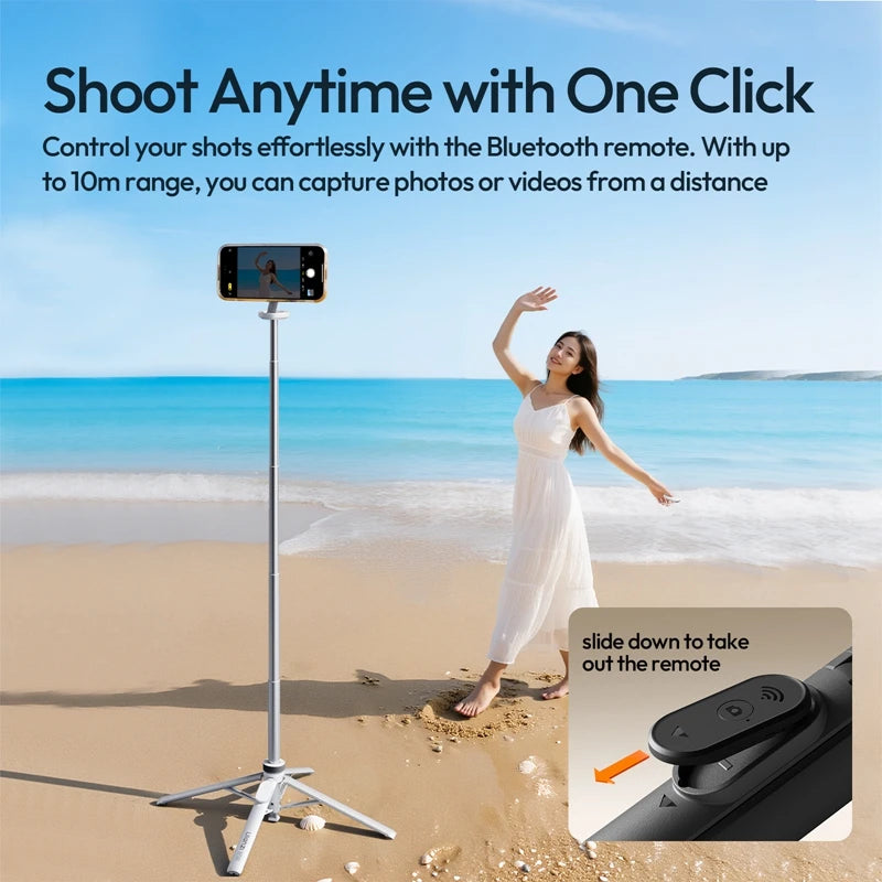 Ulanzi MT85 Selfie Stick for Smartphone Phone Tripod Stand 1.5M With Bluetooth Controller 10M Wireless Magsafe Quadruped