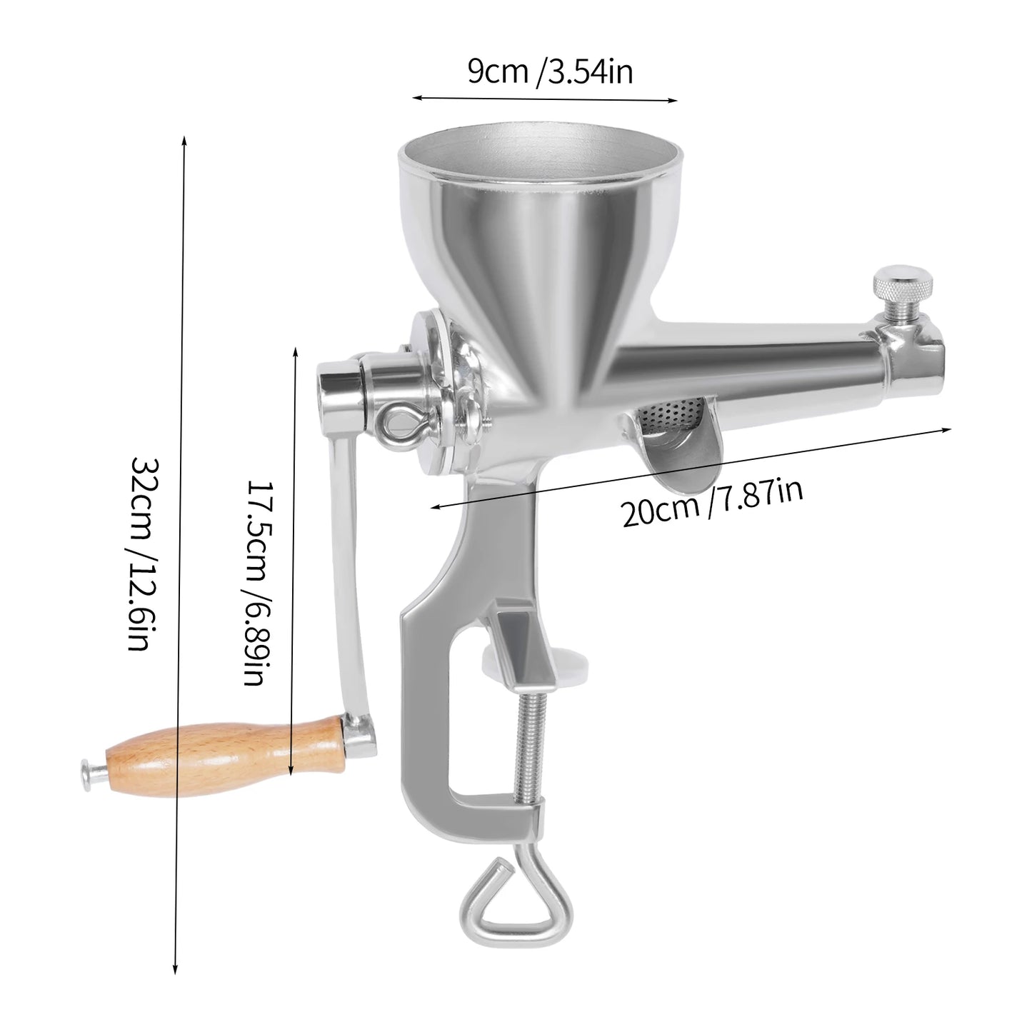 Fruit/Vegetable Squeezer Stainless Steel Manual Juicer with Screw Clamp Wheat grass Squeezed Fruit Vegetable Extrusion Silver
