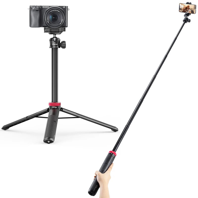 Ulanzi MT-44 57.6 Inch Extendable Livebroadcast Tripod Stand with Phone Mount Holder for DSLR Camera for Gopro Smartphone Vlog