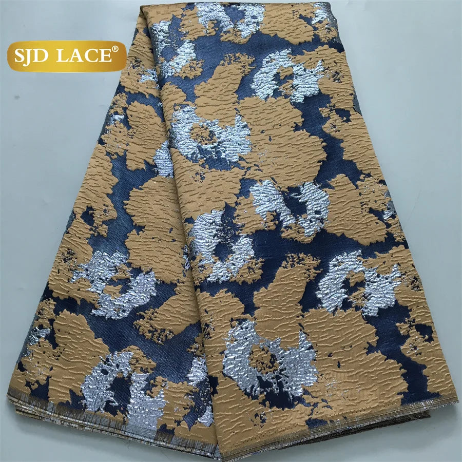 SJD LACE African Lace Fabric 2026 High Quality French Gild Brocade Jacquard Lace Fabric For Women Wedding Party Dresses Sew 3464