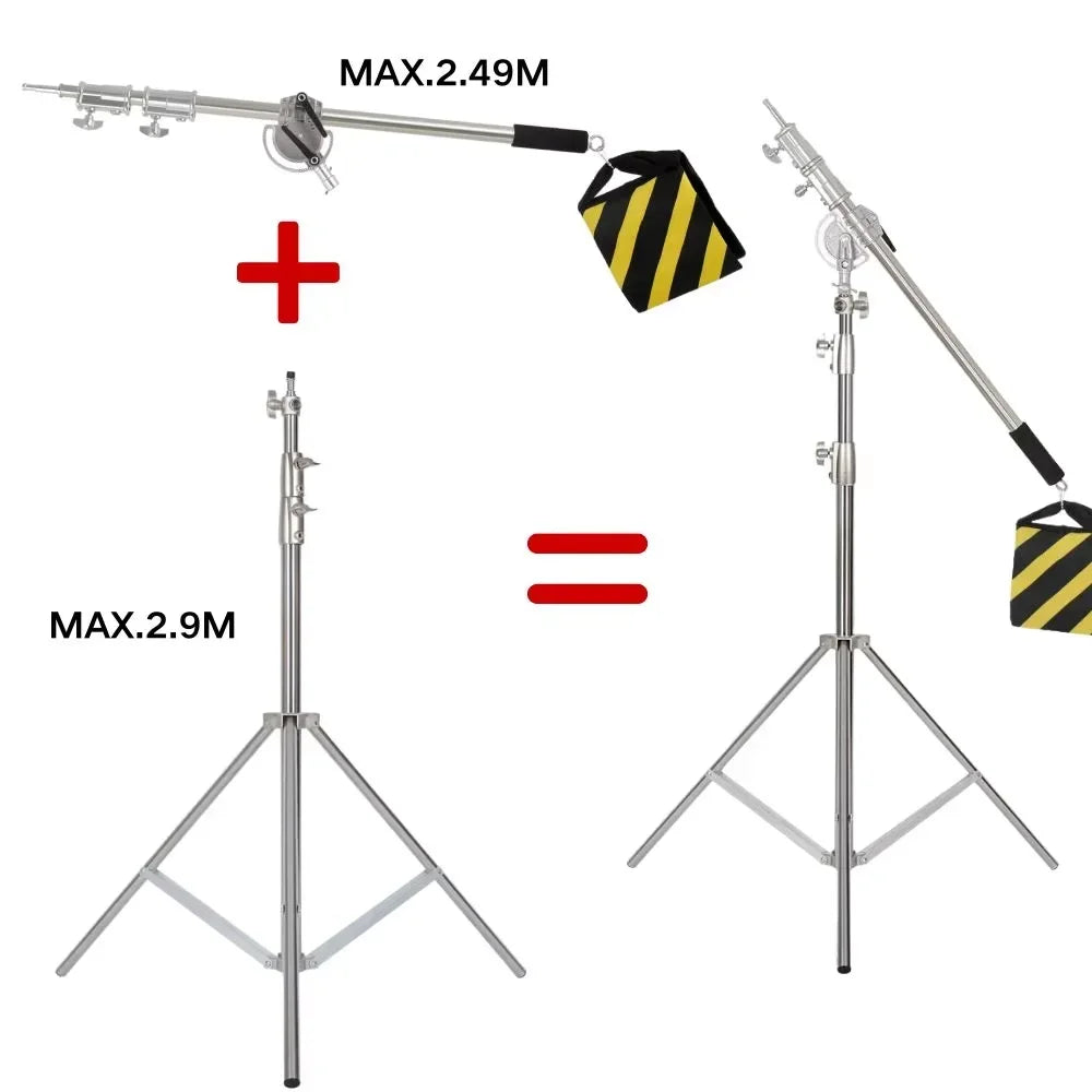 SH Extendable Tripod 190cm With 1/4 Screw&Wheels Bluetooth Remote For DSLR Camera Smartphone Fill Light Microphone Tripod