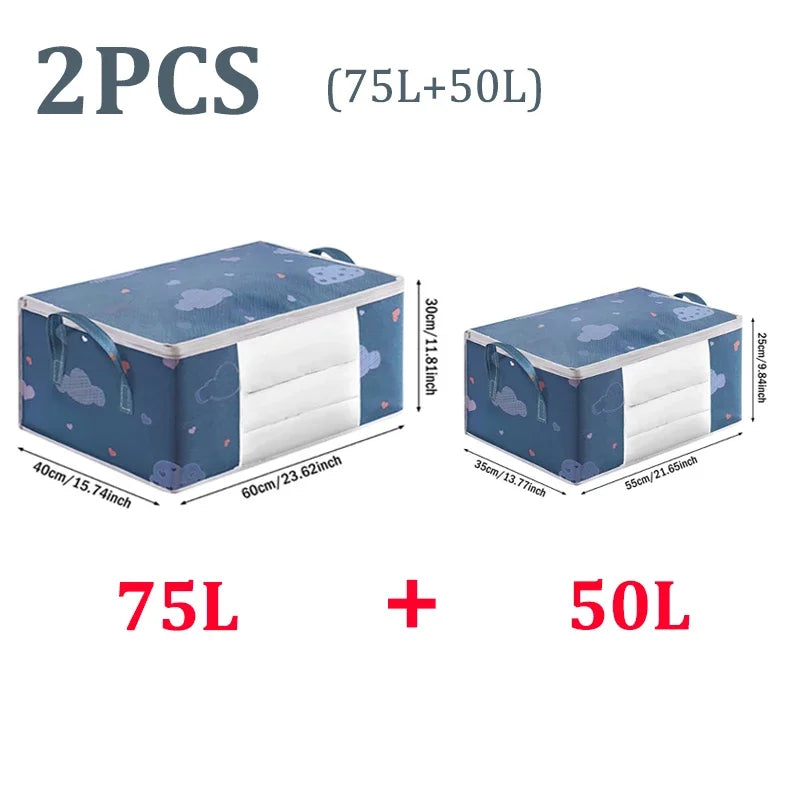 Quilt Clothes Big Capacity Storage Bag Quilt Bedding Storage Closet Organizer Wardrobe Organizer Blanket Sorting Bags Dust-proof