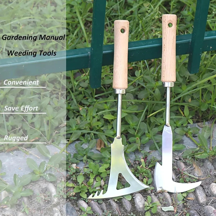 Manual Stainless Steel Weed Puller Tool with Triangle Shape for Efficient Lawn Care Vegetable Garden Maintenance and Farm Plant