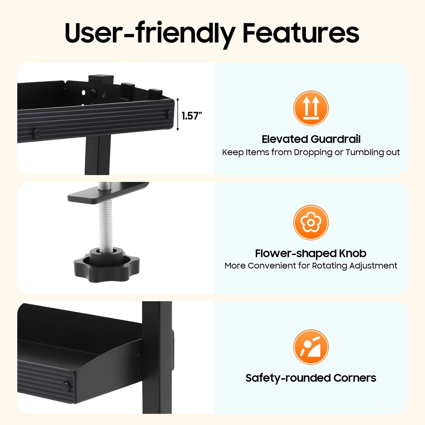 2-Tier Desk Shelf, Expandable Under Desk Storage, Clamp on Desk Shelf, Djustable Table Corner Storage Basket for Offices