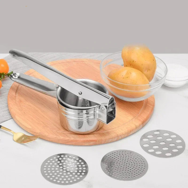 Masher RicerPress Mashed Potatoes Stainless Steel CrushingPuree Fruit Vegetable SqueezerJuicer Press Maker Kitchen Tools cooking