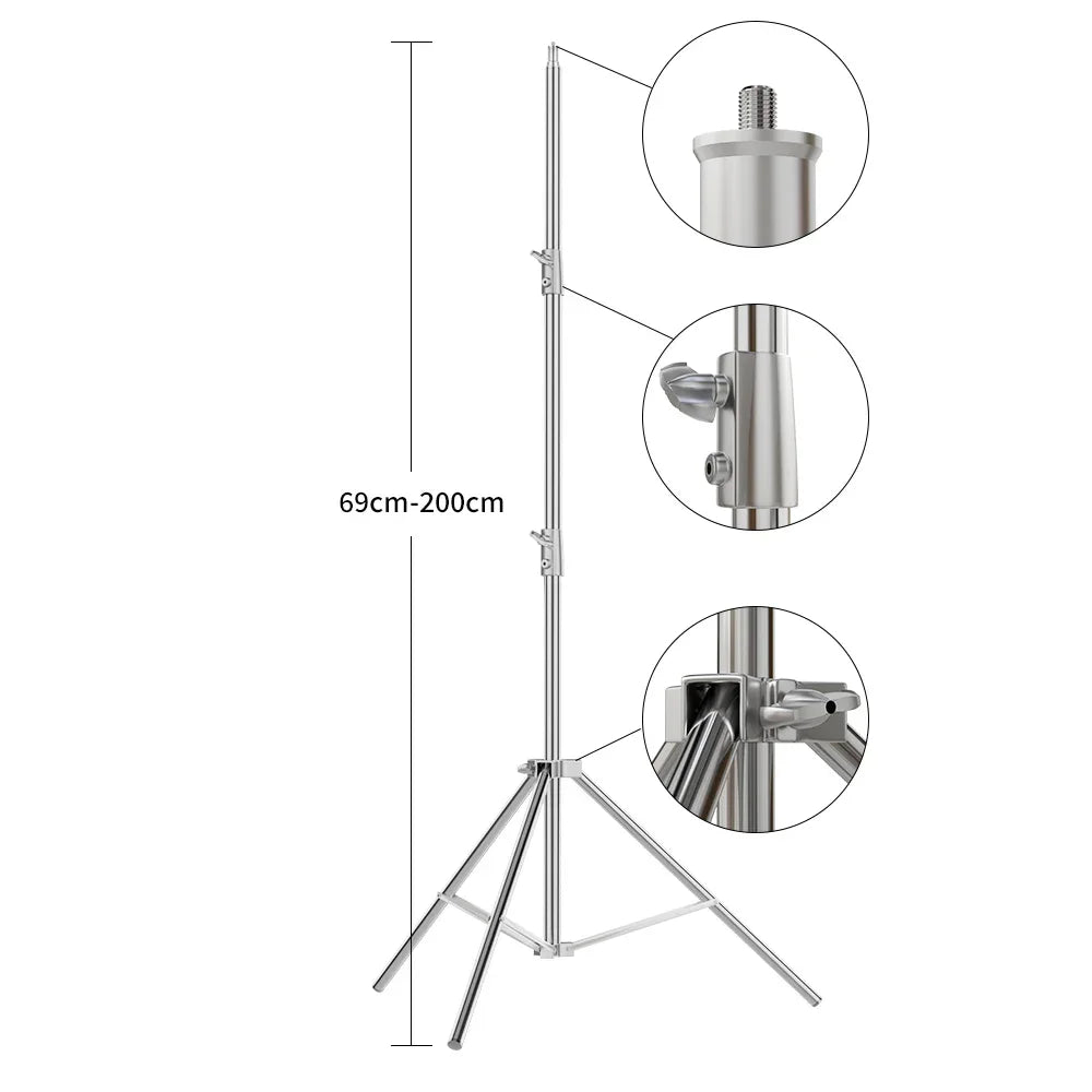 SH Extendable Tripod 190cm With 1/4 Screw&Wheels Bluetooth Remote For DSLR Camera Smartphone Fill Light Microphone Tripod