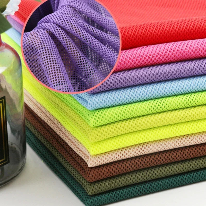 155x45/500cm 2x2 Low-stretch Mesh Fabric For Clothing LiningTravel Bag Handbag T-shirt Sportswear Handmade DIY Sewing Fabric