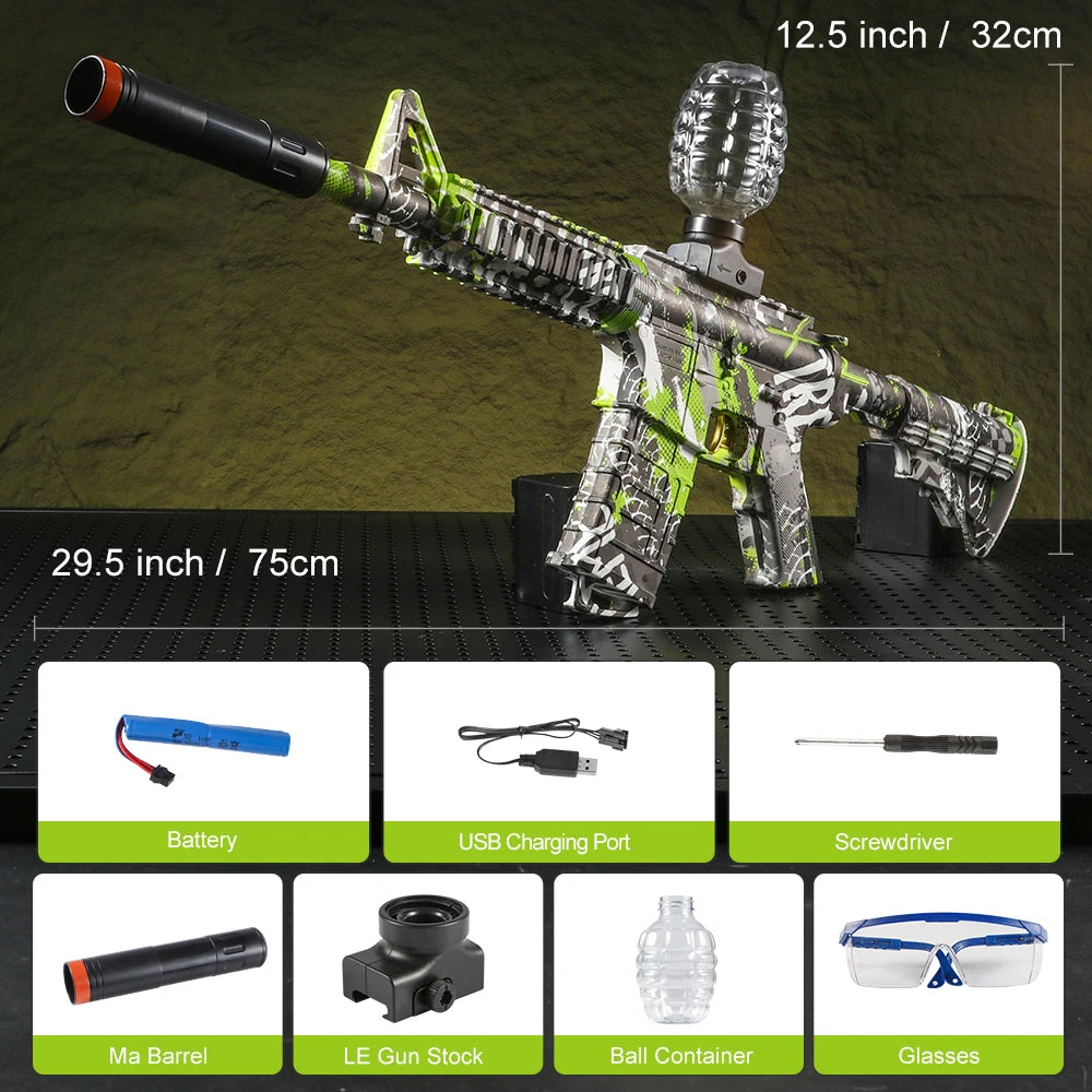 M4A1 Electric Blaster Gun Set, High Precision Shooting Toy, Perfect Automatic Outdoor Toy Gift for Birthday (Bullets Excluded)