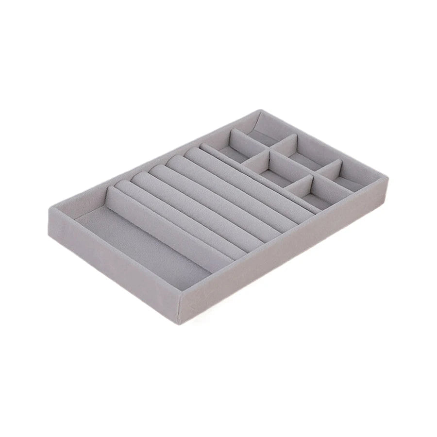 1pc, Flocking Jewelry Box Jewelry Tray, Suitable For: All Kinds of Jewelry Storage.Color: Gray