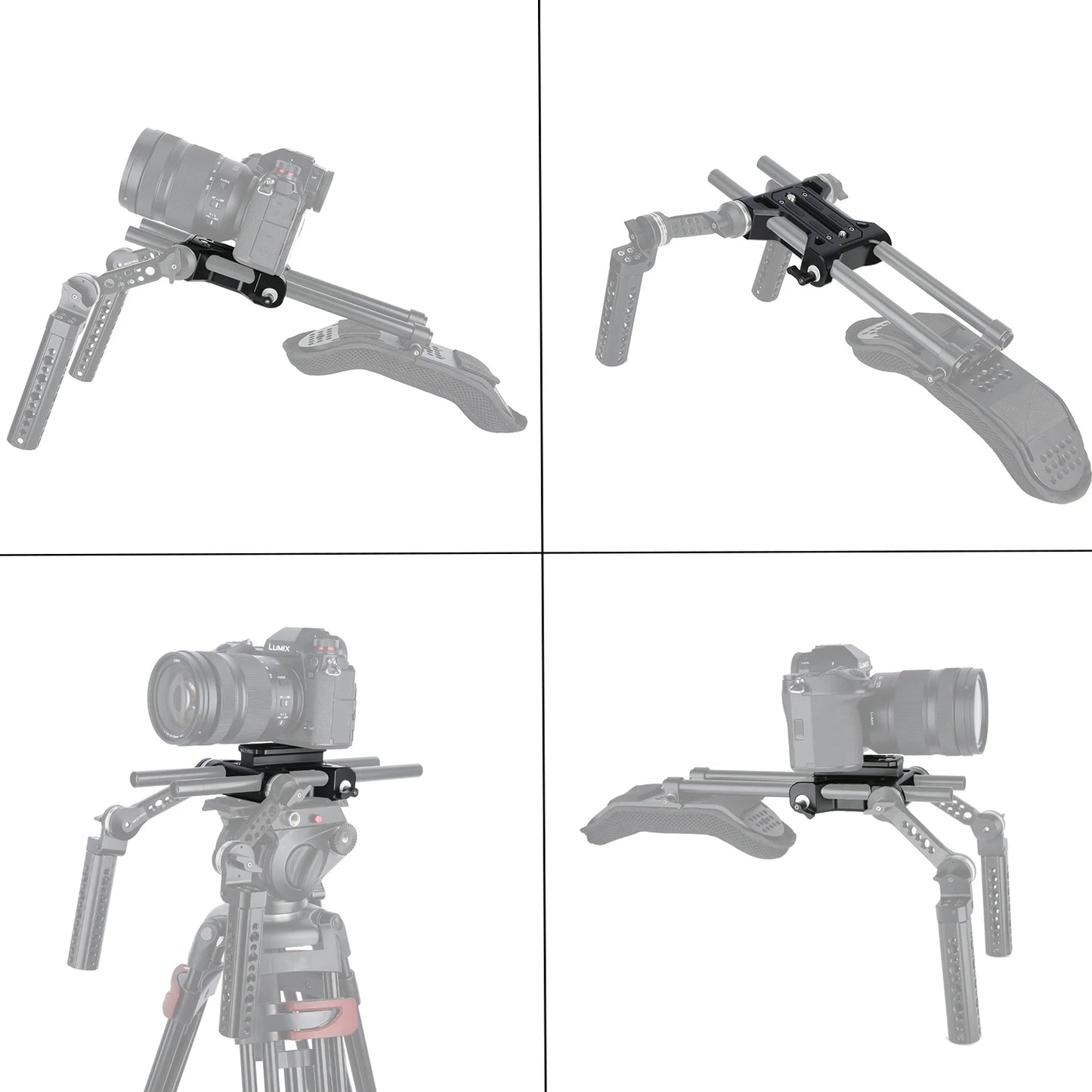 NICEYRIG Camera Baseplate with Rosette Mount 15mm Rod Base Plate Applicable for Sony FS5 FS7 FX9, RED DSMC2 KINEFINITY Cinema