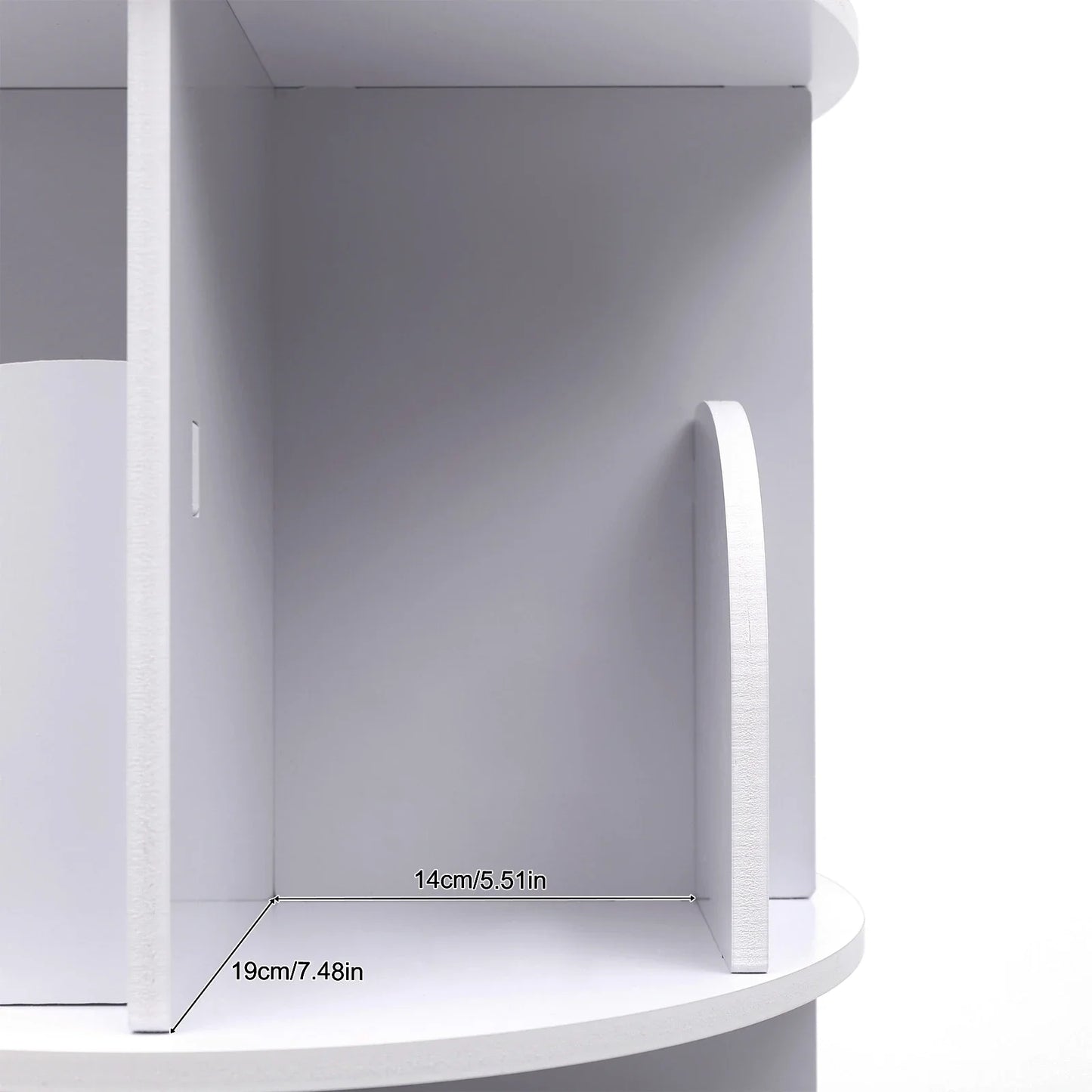 Durable Rotating Bookcase with Steel Column Bearing, 360° Silent Rotation, Tool-Free Mortise and Tenon Installation