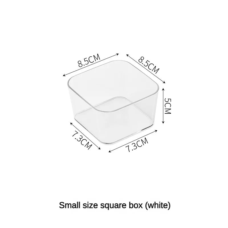 4PCS Desk Drawer Organizers Set Makeup Organizer Plastic Makeup Storage Clear Transparent Storage Box for Office Bathroom