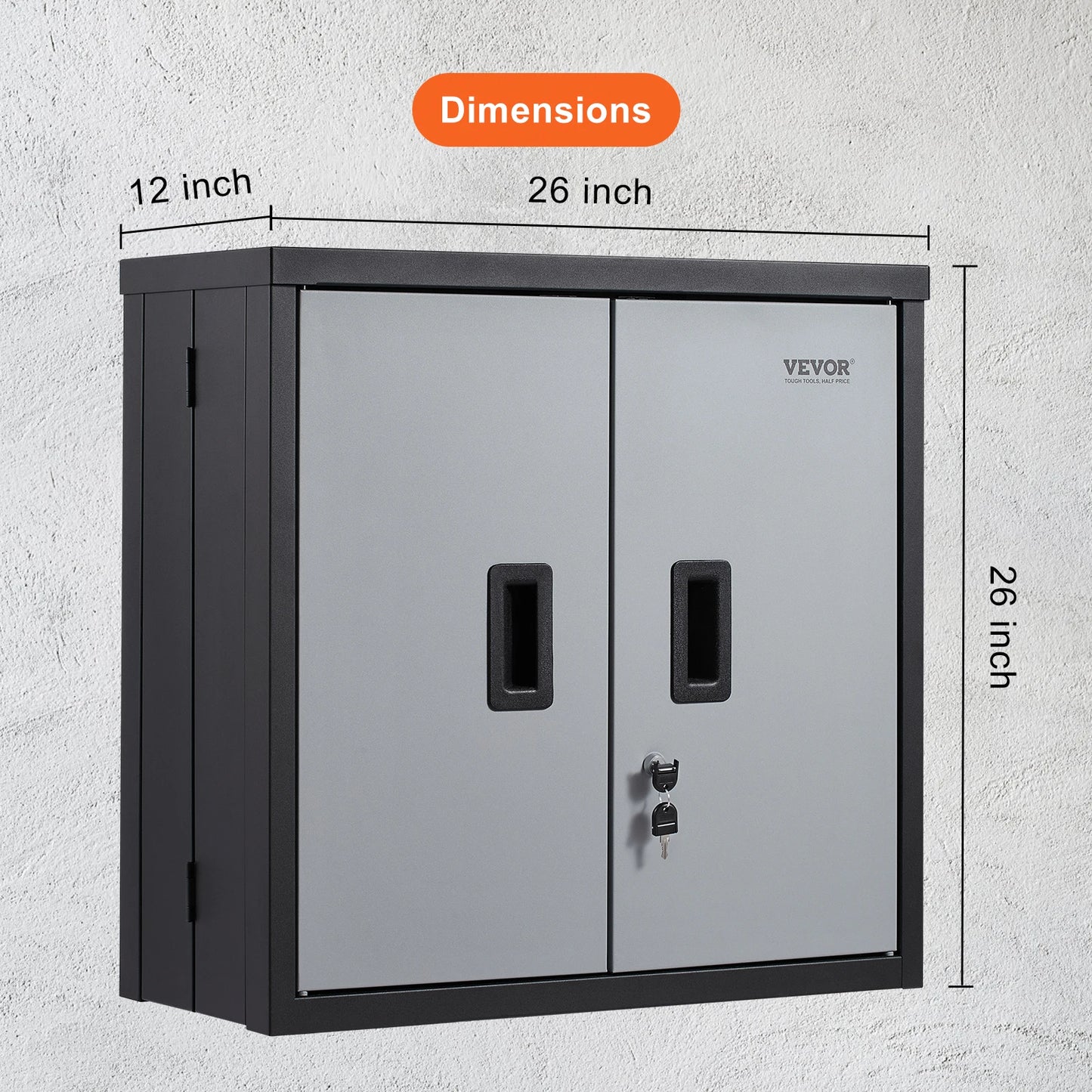 SucceBuy Foldable Wall Cabinet Metal Garage Locker Mounted Tool Chest Adjustable Shelf Magnetic Door for Warehouse Office Home