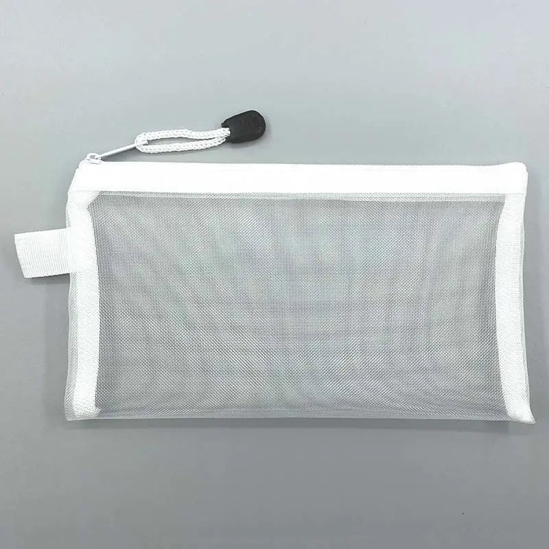 Transparent Mesh Pencil Case Large Capacity Storage Bag Nylon Zip Pencil Bag Office School Supplies Office Supplies
