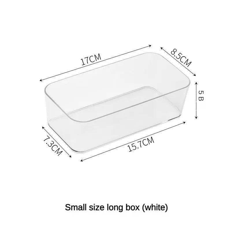 4PCS Desk Drawer Organizers Set Makeup Organizer Plastic Makeup Storage Clear Transparent Storage Box for Office Bathroom