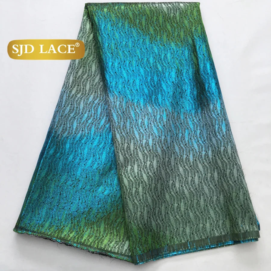 SJD LACE African Brocade Lace Fabrics Nigerian Damask 2025 Latest French Jacquard Gilded Women Lace for Wedding Dresses Sew 3466